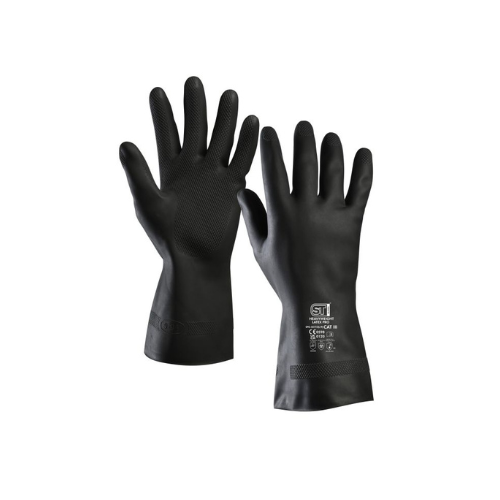 pair of black rubber gloves